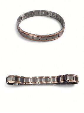 NIP | Two-Tone Rose Gold & Silver Magnetic Therapy Link Bracelet